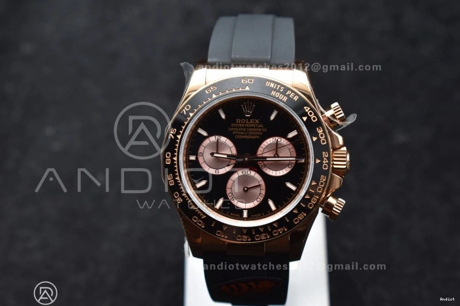 Oysterflex 126515 Strap RG on Edition (Weighted) QF Best Dial SH4131 Black V6 Daytona 1:1 0224